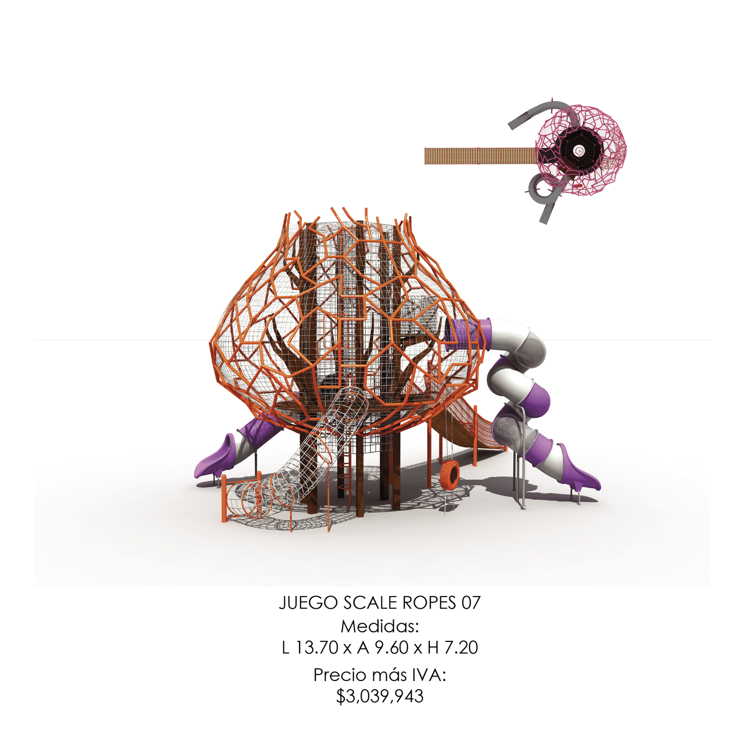 🌳 Juego Infantil Temático - Modelo SCALE ROPES 07