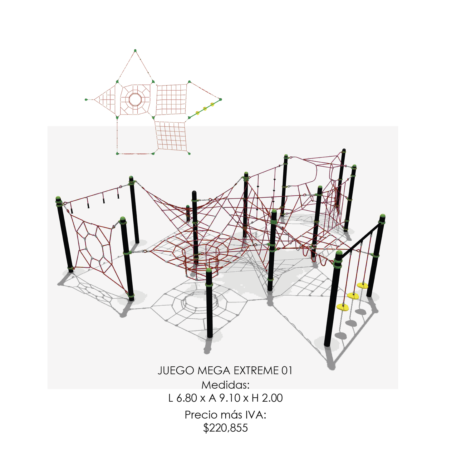 🪂 Juego Infantil Extremo - Modelo MEGA EXTREME 01
