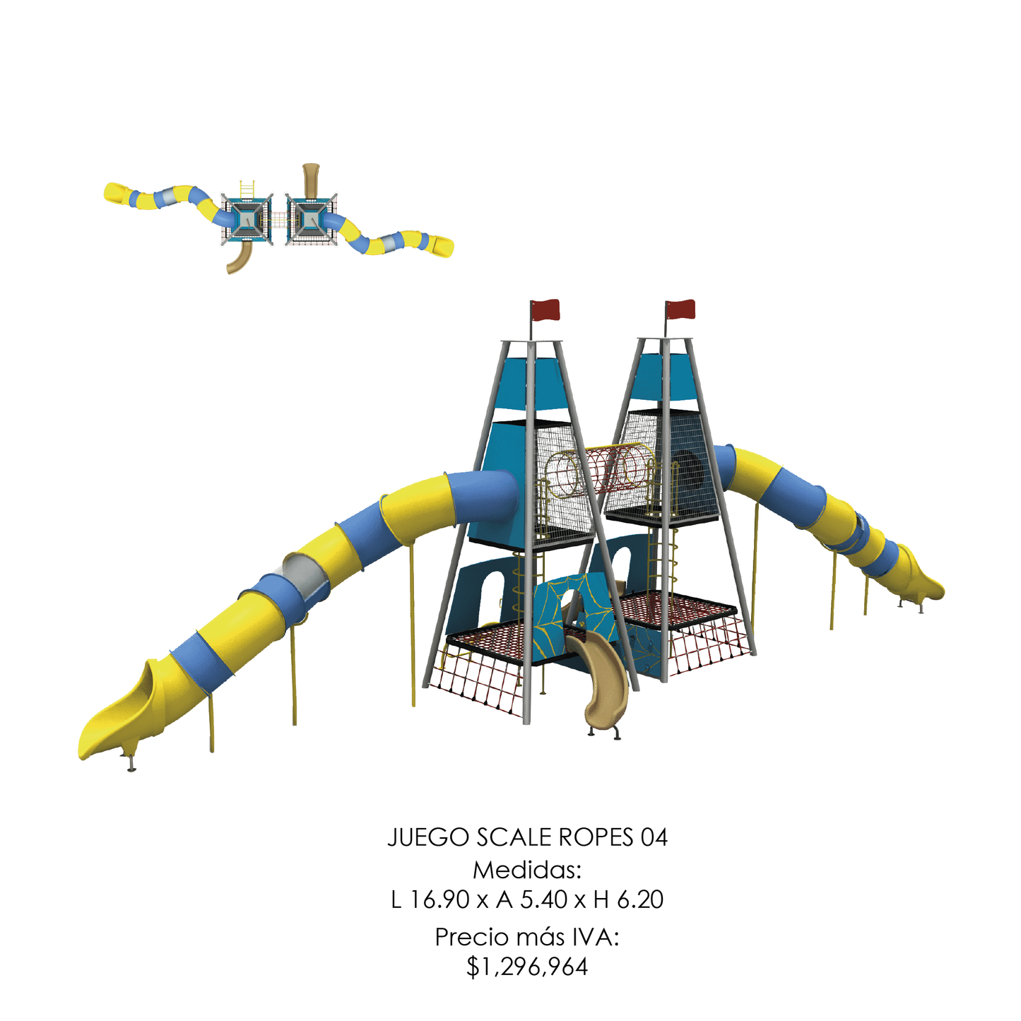 🌳 Juego Infantil Temático - Modelo SCALE ROPES 04
