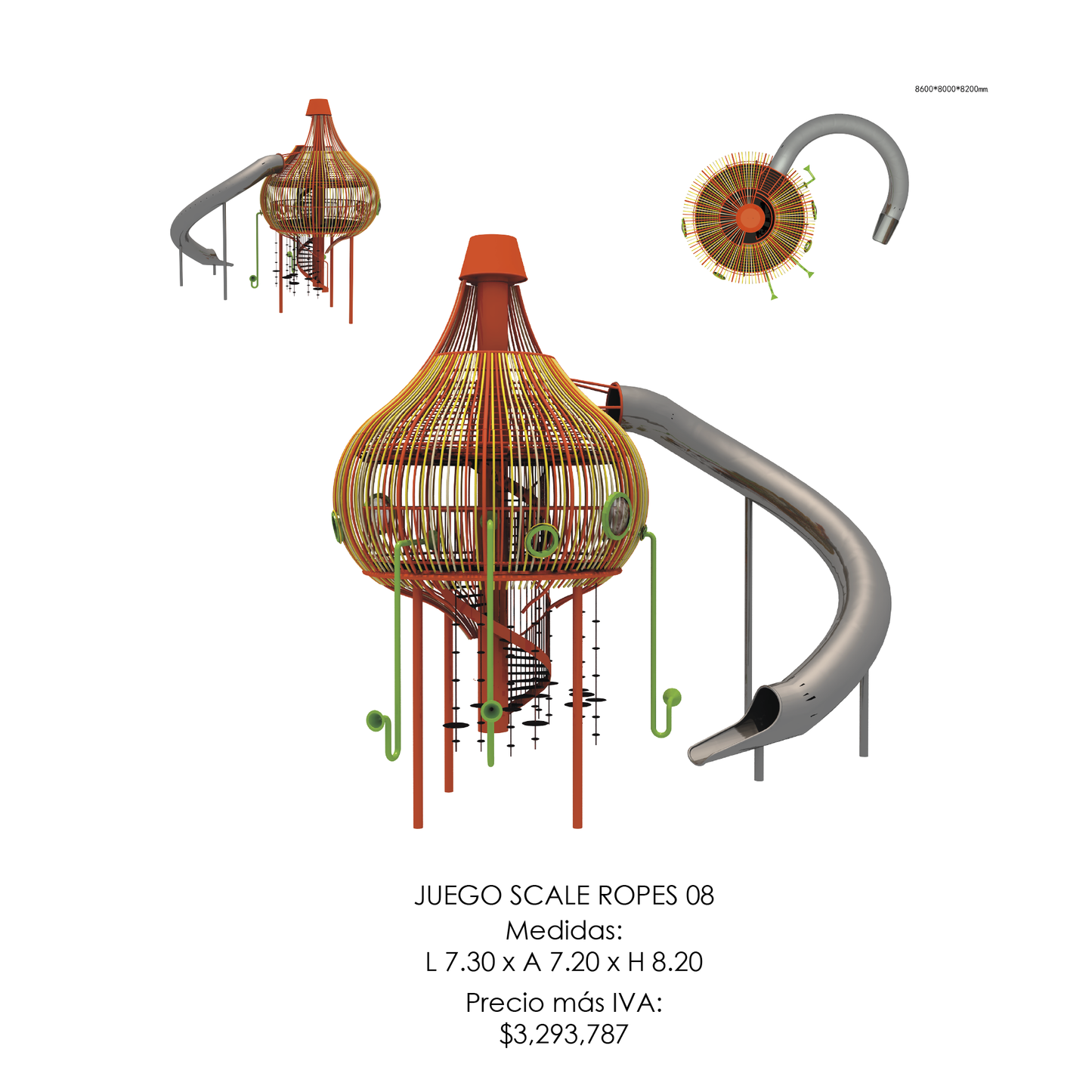 🌳 Juego Infantil Temático - Modelo SCALE ROPES 08